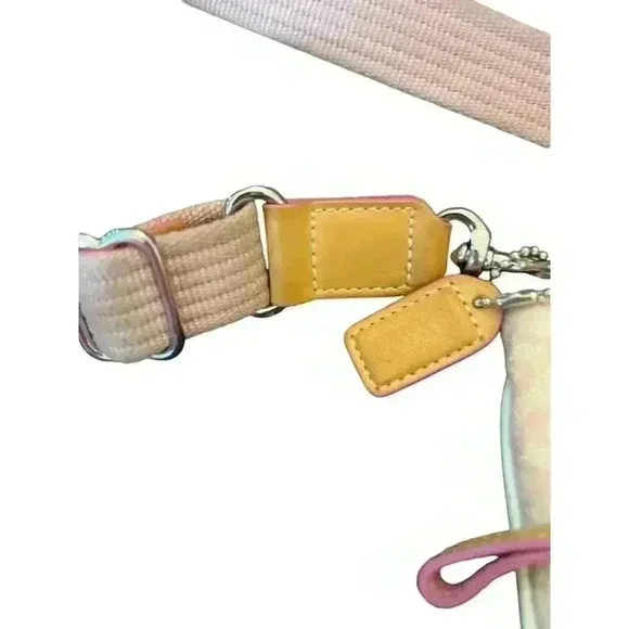 Coach Signature C Pink Crossbody Authentic Leather and Jacquard - Picture 6 of 14